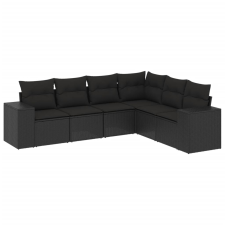 vidaXL 6 részes fekete polyrattan kerti ülőgarnitúra párnákkal (3222604) kerti bútor