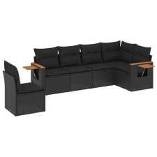 vidaXL 6 részes fekete polyrattan kerti ülőgarnitúra párnákkal (3226853) kerti bútor