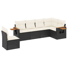 vidaXL 6 részes fekete polyrattan kerti ülőgarnitúra párnákkal (3226854) kerti bútor