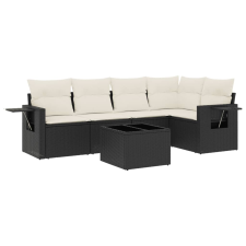 vidaXL 6 részes fekete polyrattan kerti ülőgarnitúra párnákkal (3252473) kerti bútor
