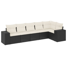 vidaXL 6 részes fekete polyrattan kerti ülőgarnitúra párnákkal (3254923) kerti bútor
