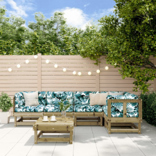 vidaXL 6 részes impregnált fenyőfa kerti ülőgarnitúra párnával kerti bútor
