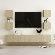 vidaXL 6 részes sonoma-tölgyszínű forgácslap TV-szekrényszett bútor