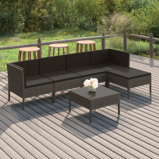 vidaXL 6 részes szürke polyrattan kerti ülőgarnitúra párnákkal kerti bútor