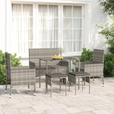 vidaXL 6 részes szürke polyrattan kerti ülőgarnitúra párnákkal kerti bútor