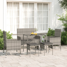 vidaXL 6 részes szürke polyrattan kerti ülőgarnitúra párnákkal kerti bútor