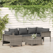 vidaXL 6 részes szürke polyrattan kerti ülőgarnitúra párnákkal kerti bútor