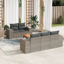 vidaXL 6 részes szürke polyrattan kerti ülőgarnitúra párnákkal kerti bútor
