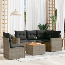 vidaXL 6 részes szürke polyrattan kerti ülőgarnitúra párnákkal kerti bútor