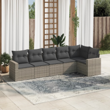 vidaXL 6 részes szürke polyrattan kerti ülőgarnitúra párnákkal kerti bútor