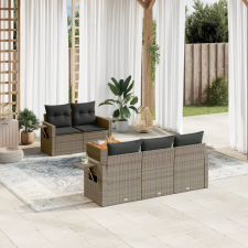 vidaXL 6 részes szürke polyrattan kerti ülőgarnitúra párnákkal kerti bútor