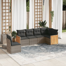vidaXL 6 részes szürke polyrattan kerti ülőgarnitúra párnákkal kerti bútor