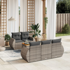 vidaXL 6 részes szürke polyrattan kerti ülőgarnitúra párnákkal kerti bútor