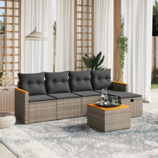 vidaXL 6 részes szürke polyrattan kerti ülőgarnitúra párnákkal kerti bútor