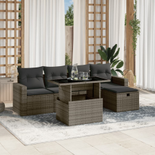 vidaXL 6 részes szürke polyrattan kerti ülőgarnitúra párnákkal kerti bútor