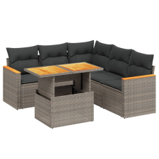 vidaXL 6 részes szürke polyrattan kerti ülőgarnitúra párnákkal kerti bútor