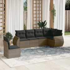 vidaXL 6 részes szürke polyrattan kerti ülőgarnitúra párnákkal kerti bútor