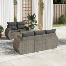 vidaXL 6 részes szürke polyrattan kerti ülőgarnitúra párnákkal kerti bútor