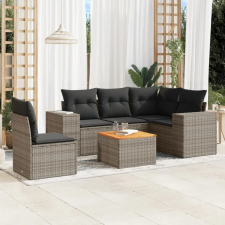 vidaXL 6 részes szürke polyrattan kerti ülőgarnitúra párnákkal kerti bútor