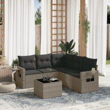 vidaXL 6 részes szürke polyrattan kerti ülőgarnitúra párnákkal kerti bútor