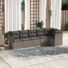 vidaXL 6 részes szürke polyrattan kerti ülőgarnitúra párnákkal kerti bútor