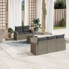 vidaXL 6 részes szürke polyrattan kerti ülőgarnitúra párnákkal kerti bútor