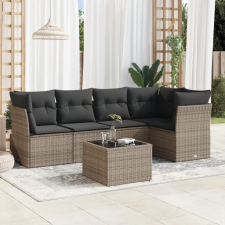 vidaXL 6 részes szürke polyrattan kerti ülőgarnitúra párnákkal kerti bútor