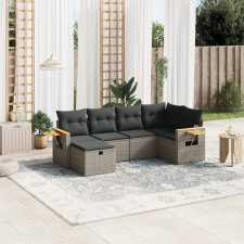 vidaXL 6 részes szürke polyrattan kerti ülőgarnitúra párnákkal kerti bútor