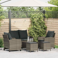 vidaXL 6 részes szürke polyrattan kerti ülőgarnitúra párnákkal kerti bútor