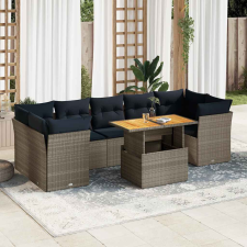 vidaXL 6 részes szürke polyrattan kerti ülőgarnitúra párnákkal kerti bútor