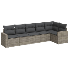 vidaXL 6 részes szürke polyrattan kerti ülőgarnitúra párnákkal (3218980) kerti bútor