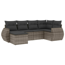 vidaXL 6 részes szürke polyrattan kerti ülőgarnitúra párnákkal (3221659) kerti bútor