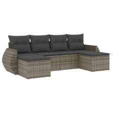 vidaXL 6 részes szürke polyrattan kerti ülőgarnitúra párnákkal (3221719) kerti bútor