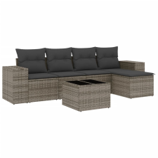 vidaXL 6 részes szürke polyrattan kerti ülőgarnitúra párnákkal (3222499) kerti bútor