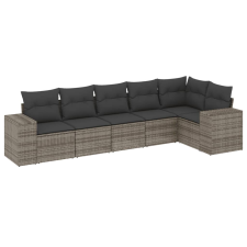 vidaXL 6 részes szürke polyrattan kerti ülőgarnitúra párnákkal (3222589) kerti bútor