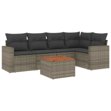 vidaXL 6 részes szürke polyrattan kerti ülőgarnitúra párnákkal (3224114) kerti bútor