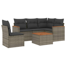 vidaXL 6 részes szürke polyrattan kerti ülőgarnitúra párnákkal (3225983) kerti bútor