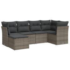 vidaXL 6 részes szürke polyrattan kerti ülőgarnitúra párnákkal (3249789) kerti bútor
