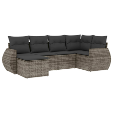 vidaXL 6 részes szürke polyrattan kerti ülőgarnitúra párnákkal (3253997) kerti bútor