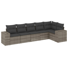 vidaXL 6 részes szürke polyrattan kerti ülőgarnitúra párnákkal (3254927) kerti bútor