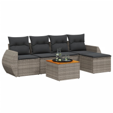 vidaXL 6 részes szürke polyrattan kerti ülőgarnitúra párnákkal (3257313) kerti bútor