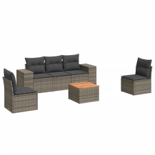 vidaXL 6 részes szürke polyrattan kerti ülőgarnitúra párnákkal (3257719) kerti bútor