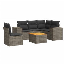vidaXL 6 részes szürke polyrattan kerti ülőgarnitúra párnákkal (3257782) kerti bútor