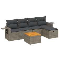 vidaXL 6 részes szürke polyrattan kerti ülőgarnitúra párnákkal (3264945) kerti bútor