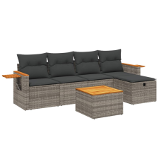vidaXL 6 részes szürke polyrattan kerti ülőgarnitúra párnákkal (3265512) kerti bútor