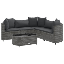 vidaXL 6 részes szürke polyrattan kerti ülőgarnitúra párnákkal (3308394) kerti bútor