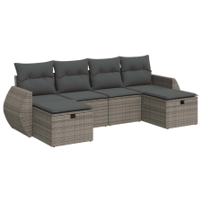 vidaXL 6 részes szürke polyrattan kerti ülőgarnitúra párnákkal (3325626) kerti bútor