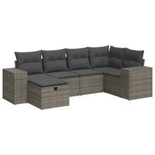 vidaXL 6 részes szürke polyrattan kerti ülőgarnitúra párnákkal (3325686) kerti bútor