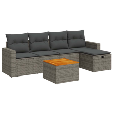 vidaXL 6 részes szürke polyrattan kerti ülőgarnitúra párnákkal (3325784) kerti bútor