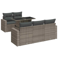 vidaXL 6 részes szürke polyrattan kerti ülőgarnitúra párnákkal (3326251) kerti bútor
